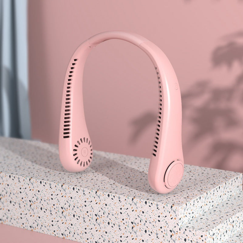 "Portable Bladeless Neck Fan with Digital Display | 3-Speed Hands-Free Cooling"