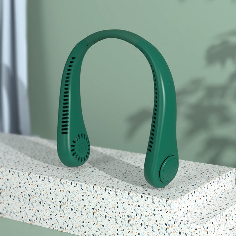 "Portable Bladeless Neck Fan with Digital Display | 3-Speed Hands-Free Cooling"