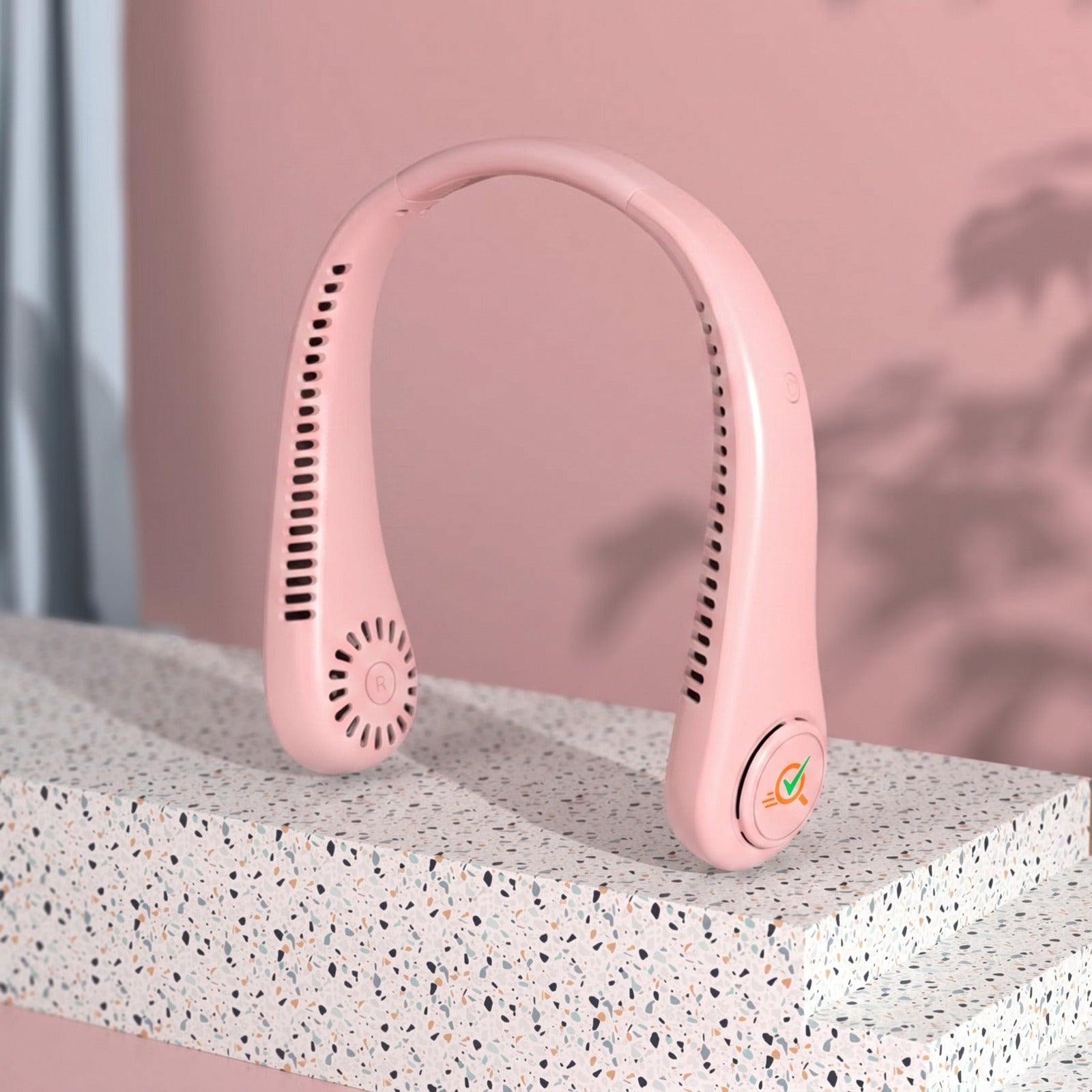 "Portable Bladeless Neck Fan with Digital Display | 3-Speed Hands-Free Cooling"